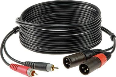 Klotz kabel XLR-RCA, 3m, rovné konektory