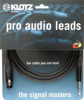 Klotz pro analóg audiokábel - szimmetrikus Neutrik XLR - szimmetrikus Jack - 3m