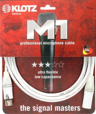 Klotz M1 stúdió mikrofon kábel - iceRock XLR 3p mama/papa fehér Neutrik - 10m