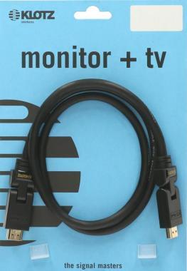 Klotz HDMI kabel s vysokou rychlostí, otočné konektory - 3m