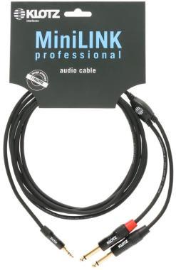 Klotz MiniLink Pro TRS 3,5 mm - 2x TS 6,35 mm Y-kábel - 0,9m