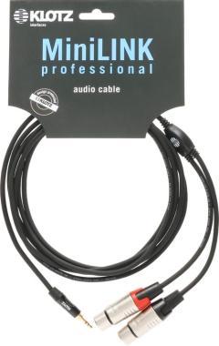 Klotz MiniLink Pro TRS 3,5 mm - 2x XLR samice Y-kabel - 1,8m