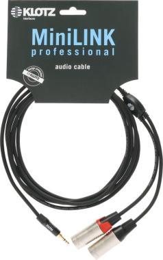 Klotz MiniLink Pro TRS 3,5 mm - 2x XLR samec Y-kabel - 1,8m