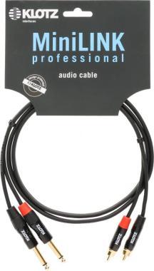 Klotz kabel Jack-RCA, zlacené konektory, 0,9m