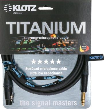 Klotz TITANIUM StarQuad analóg audiokábel Neutrik XLR mama - szimmetrikus Jack - 1m