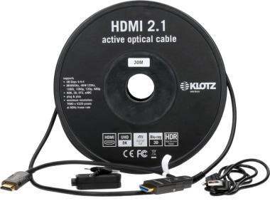Klotz HDMI 2.1 AOC kabel - aktivní optický, odnímatelný HDMI-A a HDMI-D, 20m