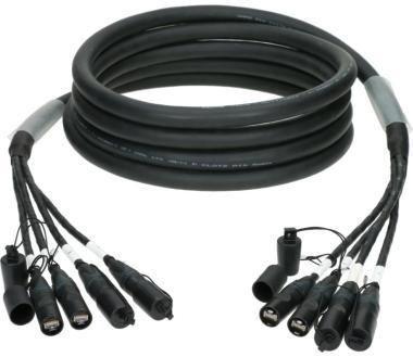 Klotz flexibilis, 4-szeres MultiCAT hálózati kábel CAT7 (S/FTP) / etherCON - etherCON - 10m