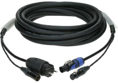 Klotz DMX a napájecí hybridní kabel XLR 5p + Schuko => powerCON - 10m