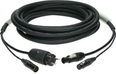 Klotz DMX a napájecí hybridní kabel 3G1.5 XLR 3p + Schuko => powerCON TRUE1 - 5m