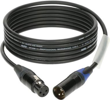 Klotz M1 mikrofonkábel színkódolással XLR 3p mama/papa fekete Neutrik csatlakozók - 6m