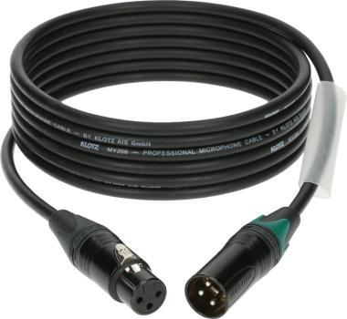 Klotz M1 mikrofonkábel színkódolással XLR 3p mama/papa fekete Neutrik csatlakozók - 5m