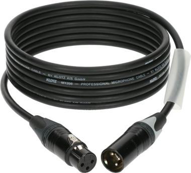 Klotz M1 mikrofonkábel színkódolással XLR 3p mama/papa fekete Neutrik csatlakozók - 15m