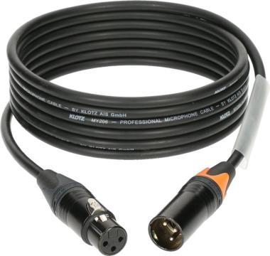 Klotz M1 mikrofonkábel színkódolással XLR 3p mama/papa fekete Neutrik csatlakozók - 3m