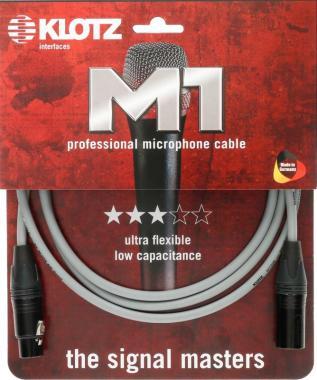 Klotz M1 pro mikrofon kábel XLR 3p mama/papa fekete Neutrik csatlakozók - 5m