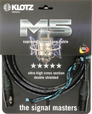 Klotz M5 supreme mikrofonkábel dupla árnyékolással és Neutrik XLR-rel - 5m
