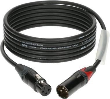 Klotz M1 mikrofonkábel színkódolással XLR 3p mama/papa fekete Neutrik csatlakozók - 2m