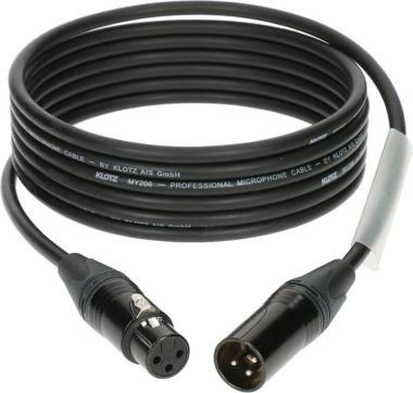Klotz M1 mikrofonkábel színes kódolással XLR 3p mama/papa fekete Neutrik csatlakozók - 3m