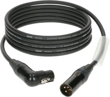 Klotz M2 mikrofonkábel pipa dugóval XLR 3p mama/papa fekete Neutrik csatlakozók - 1m