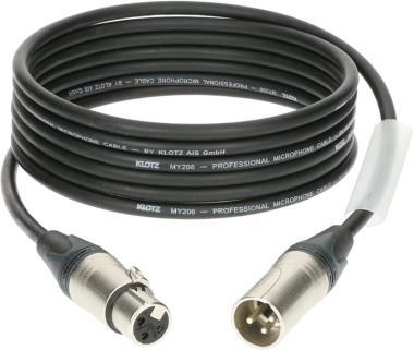 Klotz M1 mikrofonkábel zsugorcsővel, XLR 3p mama/papa nikkel Neutrik csatlakozókkal - 5m