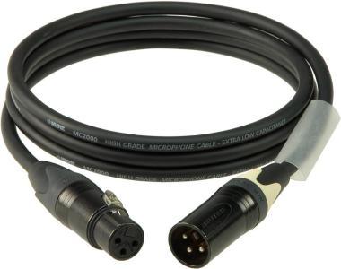 Klotz M2 mikrofonkábel színkódolással XLR 3p mama/papa fekete Neutrik csatlakozók - 10m