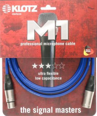 Klotz M1 pro mikrofon kábel XLR 3p mama/papa nikkel Klotz csatlakozók - 1m