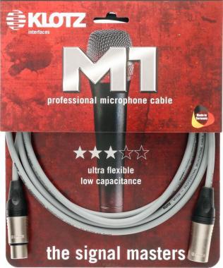 Klotz M1 pro mikrofonkábel XLR 3p mama/papa nikkel Klotz csatlakozók - 3m