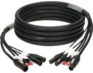 Klotz CAT5e és DMX és táp 3G2.5 hibrid kábel 2 x RJ45 + 2 x XLR 5p + powerCON TRUE1 - 5m