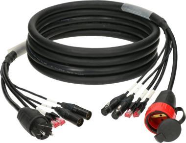 Klotz CAT5e és DMX és táp 3G2.5 hibrid kábel 2 x RJ45 + 2 x XLR 5p + Schuko - 20m