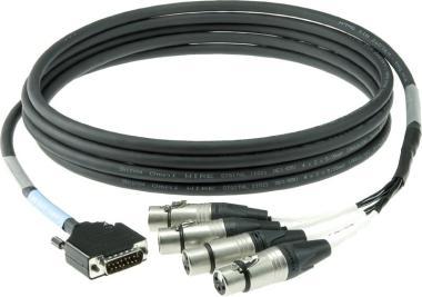 Klotz LAWO D-Sub 15p papa - 4 x XLR 3p mama 4 csatornás digitális loom - IN - 2m