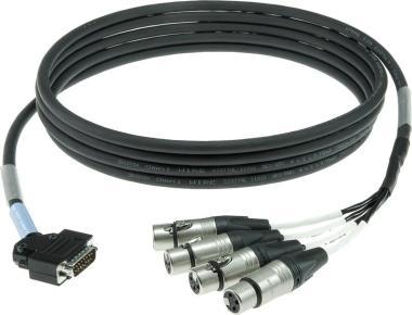 Klotz LAWO D-Sub 15p papa, pipa - 4 x XLR 3p mama 4 csatornás digitális loom - IN - 2m