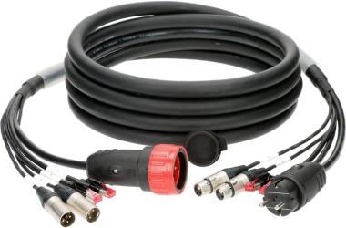 Klotz CAT5e és audió és táp 3G2.5 hibrid kábel 2 x RJ45 + 2 x XLR 3p + Schuko - 10m