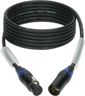 Klotz OT2000 ultra flexibilis DMX kábel XLR 5p mama/papa fekete (3 pin bekötve) Neutrik - 1m