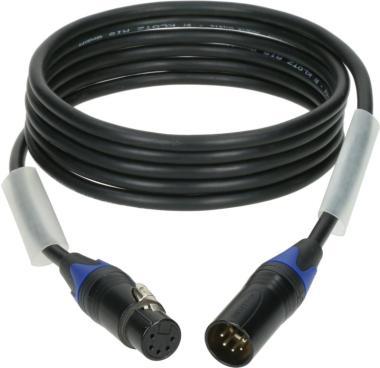 Klotz OT234YS alacsony veszteségű DMX kábel XLR 5p mama/papa fekete (3 pin bekötve) Neutrik - 40m