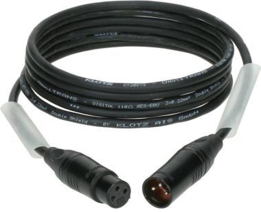 Klotz OT206YS dupla árnyékolt AES és DMX kábel XLR 3p mama/papa fekete Klotz csatlakozók - 40m