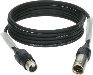 Klotz OT206YS dupla árnyékolt DMX kábel XLR 5p mama/papa (3 pin bekötve) IP65 Neutrik - 3m