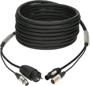 Klotz audio és táp 3G2,5 hibrid kábel XLR 3p + Schuko => powerCON TRUE1 - 15m