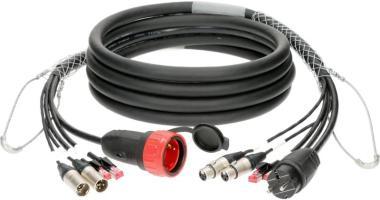 Klotz CAT5e és audió és táp 3G2.5 hibrid kábel 2 x RJ45 + 2 x XLR 3p + Schuko - 30m