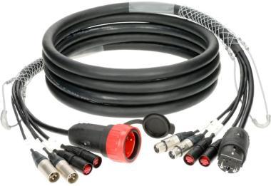 Klotz CAT5e és audió és táp 3G2.5 hibrid kábel 2 x etherCON + 2 x XLR 3p + Schuko - 70m