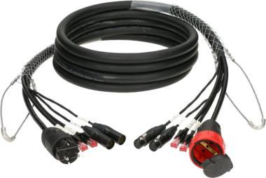 Klotz CAT5e és DMX és táp 3G2.5 hibrid kábel 2 x RJ45 + 2 x XLR 5p + Schuko - 40m