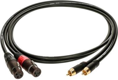 Klotz XLR-RCA kabel - zlacené konektory, 3m