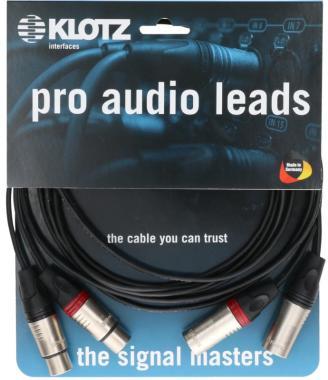 Klotz SXX mikrofonový kabel - twinaxiální XLR 3p samec/samice niklové konektory - 3m