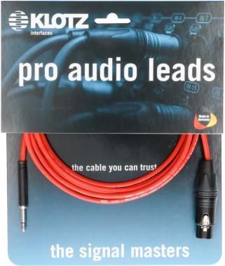Klotz szimmetrikus kis telefon patch kábel - piros TT Bantam - XLR 3p mama - 1m