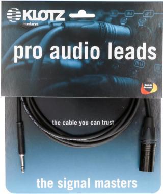 Klotz Patch kabel XLR-Jack, 2m, černý, symetrický
