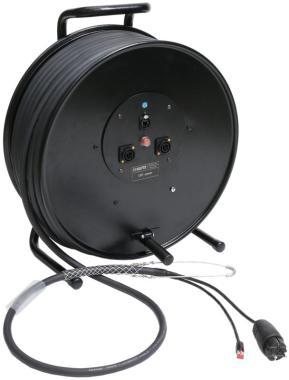 Klotz CAT5e és táp 3G1.5 hibrid kábeldob 1 x RJ45 => etherCON + Schuko => powerCON TRUE1 - 2,4m