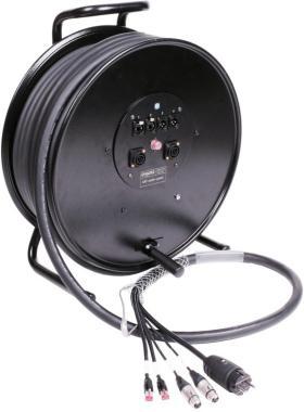 Klotz hybridní kabel 2 x RJ45 => etherCON, 2 x XLR 3p, Schuko => powerCON TRUE1 - 2,4m