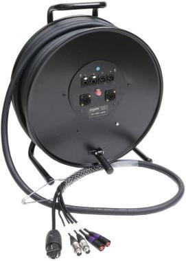 Klotz hybridní kabel - 2 x etherCON, 2 x XLR 3p, Schuko => powerCON TRUE1 - 2,4m