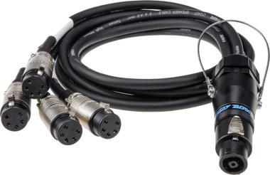 Klotz SPUTNIK TOP és SUB hangszóró adapter speakON 8p mama - 4 x EP 5p mama - 5m