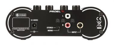 PROEL HPAMP104 Fejhallgató erősítő-osztó, 4 csatorna, fekete, fém, 6,3 mm jack/ RCA bemenet, adapter