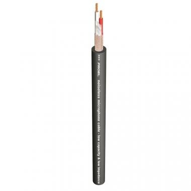 PROEL HPC210BK Mikrofonkábel(2 x 0,22 mm2), fekete, PVC Ø 6,50 mm (100m-es bund)