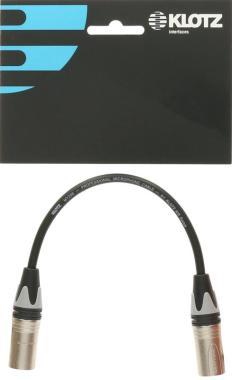 Klotz XLR 3p papa - XLR 3p papa / Neutrik XLR adapter kábel - nemváltó - 0,2m